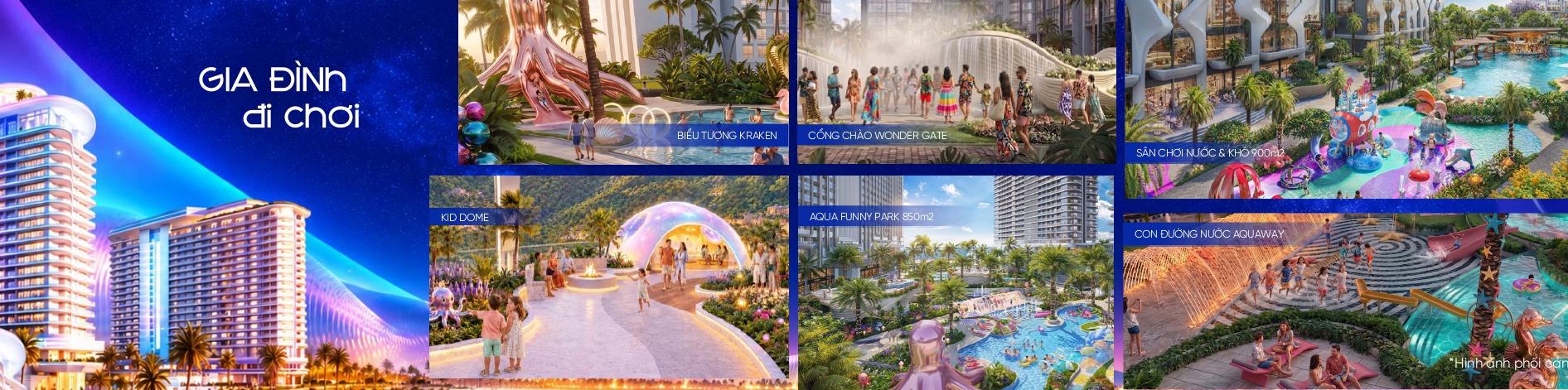 Gia đình đi chơi — Kraken, Wonder Gate, Aqua Funny Park, Kid Dome, Aquaway