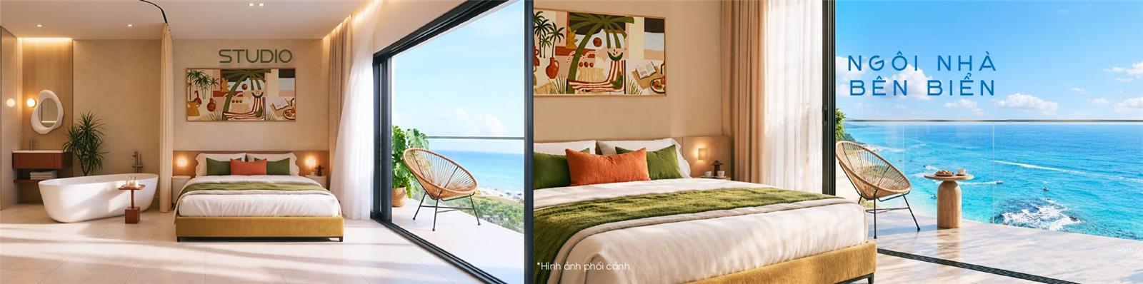 Nội thất căn Studio Qtopia